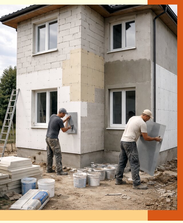 Утепление дома из газобетона в Куйбышеве от 4355 руб./м² — заказать у ТепломастерКбш