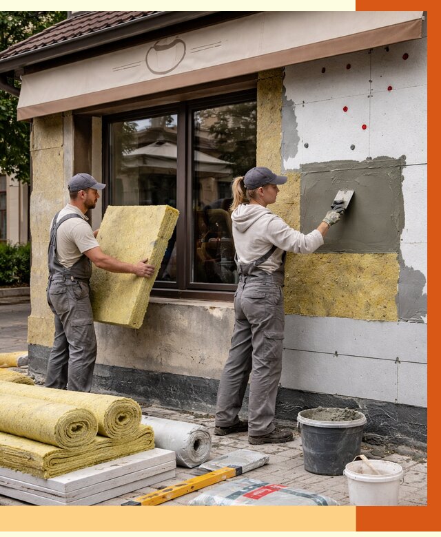 Утепление кафе в Куйбышеве от 4355 руб/м2 — комплексно под ключ | ТепломастерКбш